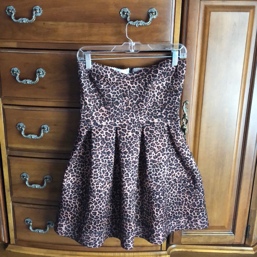 Strapless Cheetah Dress